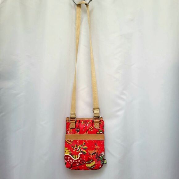 Lily Bloom Christmas Passport Crossbody Bag 3 Zip Pockets Adjustable Strap - Picture 5 of 12